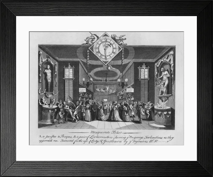 Framed Print : Masquerade Ticket, 1727, (1827). Creator: Unknown Framed Print : Masquerade Ticket, 1727, (1827). Creator: Unknown
