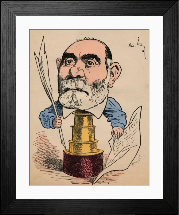Framed Print : Francisque Sarcey, c1880. Creator: Andre Gill Framed Print : Francisque Sarcey, c1880. Creator: Andre Gill