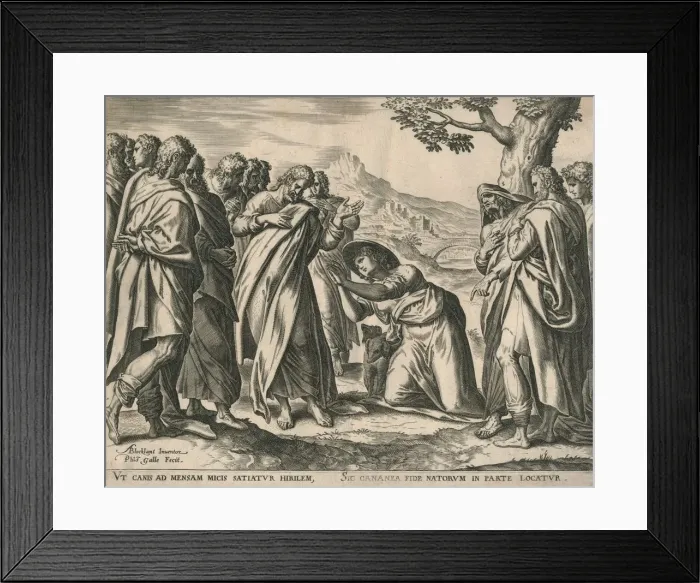 Framed Print : Christ and the Woman of Canaan, c1577-1579. Creator: Philip Galle Framed Print : Christ and the Woman of Canaan, c1577-1579. Creator: Philip Galle