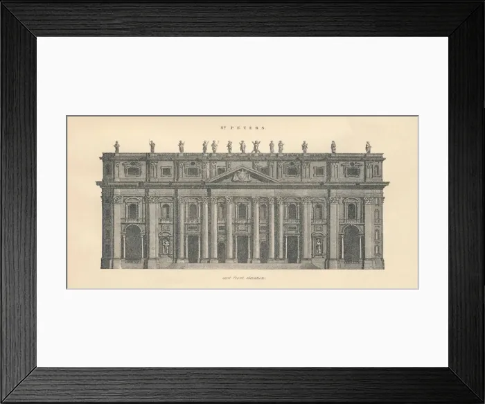 Framed Print : St Peters - east front elevation, 1889. Creator: W & AK Johnston Framed Print : St Peters - east front elevation, 1889. Creator: W & AK Johnston