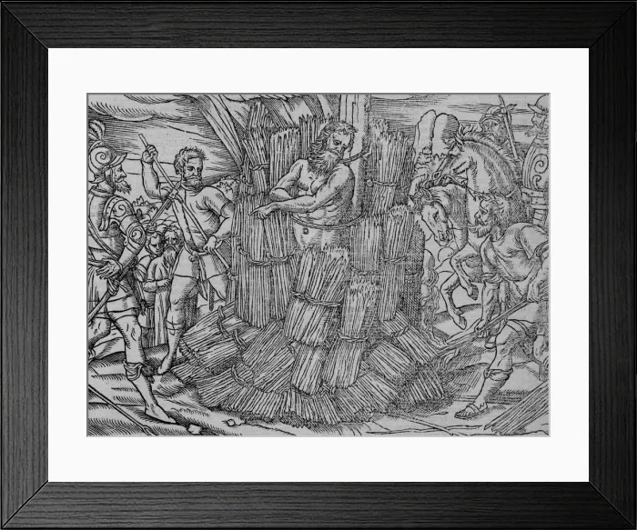 Framed Print : The burning of maister Hierome of Prage, (c1563). Creator: Unknown