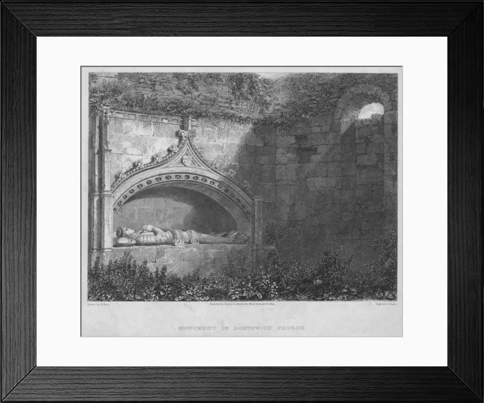 Framed Print : Monument in Borthwick Church, 1819. Creator: George Cooke Framed Print : Monument in Borthwick Church, 1819. Creator: George Cooke