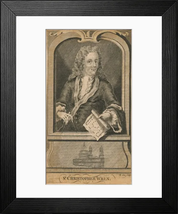 Framed Print : Sir Christopher Wren, (mid 18th century). Creator: B Cole Framed Print : Sir Christopher Wren, (mid 18th century). Creator: B Cole
