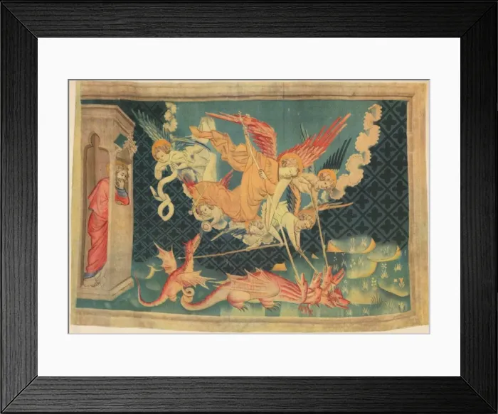 Framed Print : The Apocalypse. St. Michael and his agents overcome the dragon. Creator: Unknown Framed Print : The Apocalypse. St. Michael and his agents overcome the dragon. Creator: Unknown