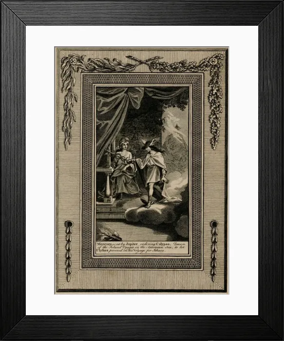 Framed Print : Mercury, sent by Jupiter... late 18th-early 19th century. Creator: Thornton Framed Print : Mercury, sent by Jupiter... late 18th-early 19th century. Creator: Thornton
