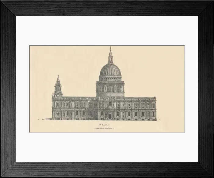 Framed Print : St. Pauls - south flank elevation, 1889. Creator: W & AK Johnston Framed Print : St. Pauls - south flank elevation, 1889. Creator: W & AK Johnston