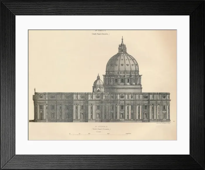 Framed Print : St. Peters - north flank elevation, 1889. Creator: George Aikman Framed Print : St. Peters - north flank elevation, 1889. Creator: George Aikman