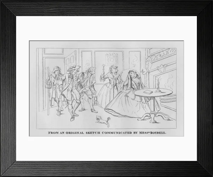 Framed Print : A Night Scene, 1809, (1827). Creator: Thomas Cook Framed Print : A Night Scene, 1809, (1827). Creator: Thomas Cook