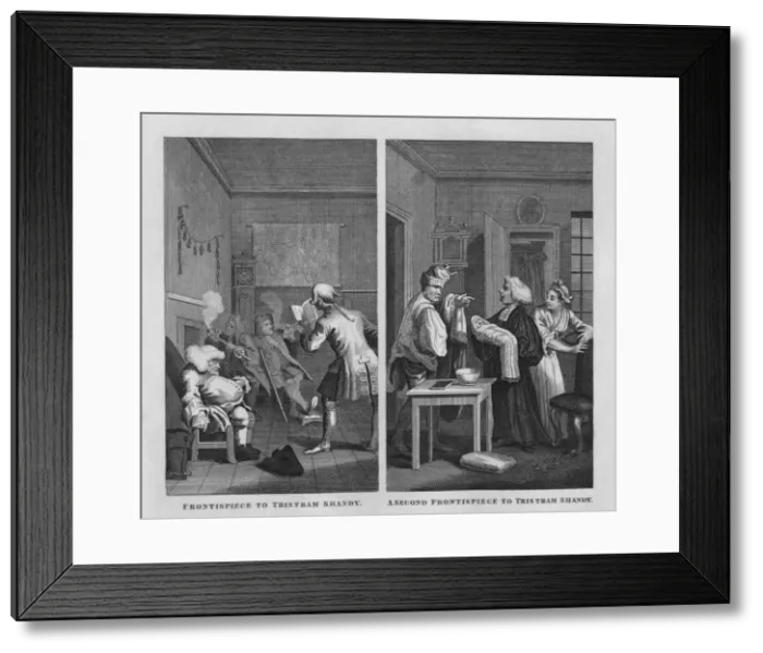 Framed Print : Frontispieces to Tristram Shandy, 1808, (1827). Creator: Thomas Cook Framed Print : Frontispieces to Tristram Shandy, 1808, (1827). Creator: Thomas Cook