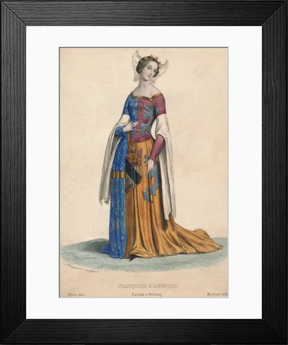 Framed Print : Francoise d Amboise, Duchess of Brittany, c1840. Creator: Edward Hargrave Framed Print : Francoise d Amboise, Duchess of Brittany, c1840. Creator: Edward Hargrave