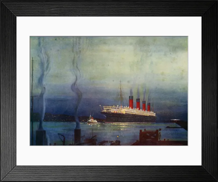 Framed Print : The Mauretania at Cherbourg, c1930. Creator: Unknown Framed Print : The Mauretania at Cherbourg, c1930. Creator: Unknown