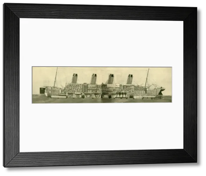 Framed Print : The Olympic (46, 439 Tons) Shown in Section, c1930. Creator: Unknown Framed Print : The Olympic (46, 439 Tons) Shown in Section, c1930. Creator: Unknown