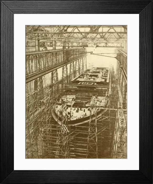 Framed Print : The White Star Liner Doric Under Construction, c1930. Creator: Unknown Framed Print : The White Star Liner Doric Under Construction, c1930. Creator: Unknown