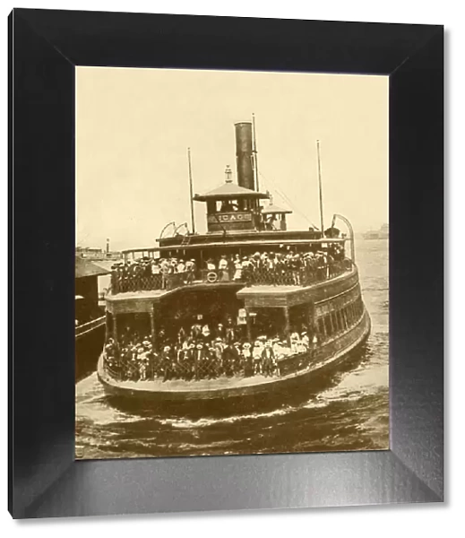 A New Jersey Ferry-Boat Bringing Morning Business Crowds Into New York City From