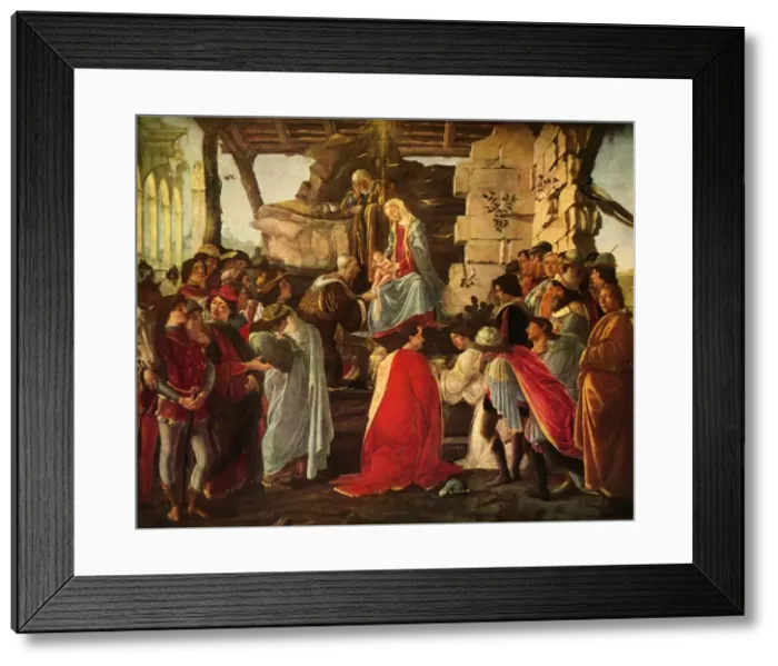 Framed Print : Adoration of the Magi, 1476, (1937). Creator: Sandro Botticelli Framed Print : Adoration of the Magi, 1476, (1937). Creator: Sandro Botticelli