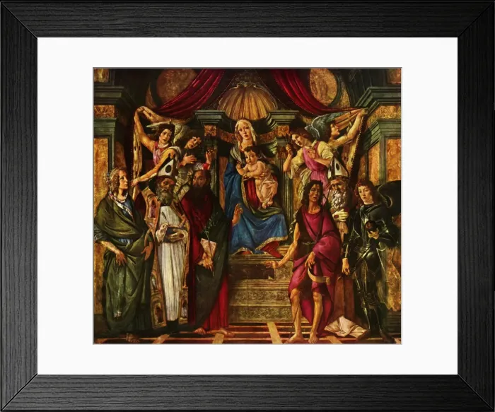 Framed Print : Madonna Enthroned with Six Saints, 1483, (1937). Creator: Sandro Botticelli Framed Print : Madonna Enthroned with Six Saints, 1483, (1937). Creator: Sandro Botticelli