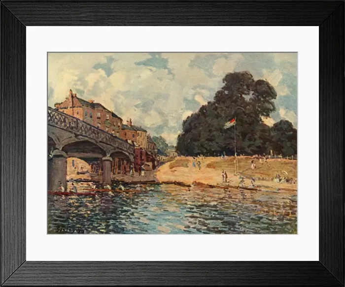 Framed Print : Bridge At Hampton Court, 1874, (1937). Creator: Alfred Sisley Framed Print : Bridge At Hampton Court, 1874, (1937). Creator: Alfred Sisley