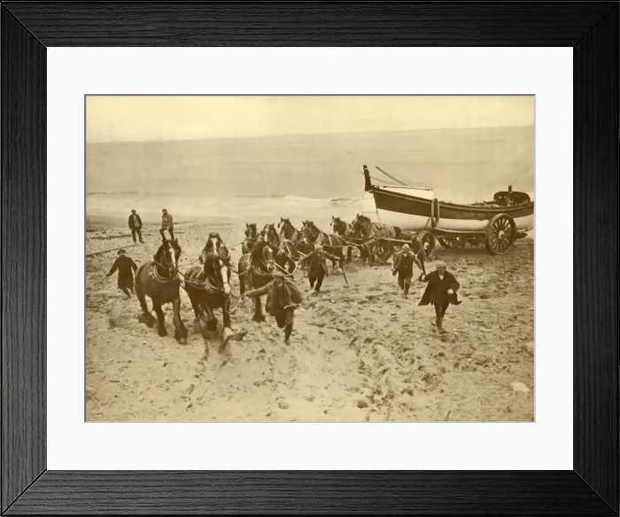 Framed Print : Hauling the Lifeboat, c1930. Creator: Unknown Framed Print : Hauling the Lifeboat, c1930. Creator: Unknown