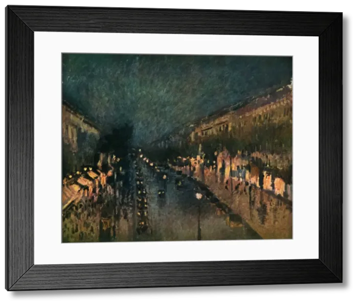 Framed Print : The Boulevard Montmartre at Night, 1897, (1937). Creator: Camille Pissarro Framed Print : The Boulevard Montmartre at Night, 1897, (1937). Creator: Camille Pissarro