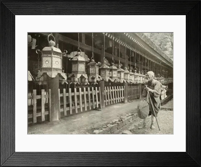 Framed Print : On a Pilgrimage to Nara, 1910. Creator: Herbert Ponting Framed Print : On a Pilgrimage to Nara, 1910. Creator: Herbert Ponting