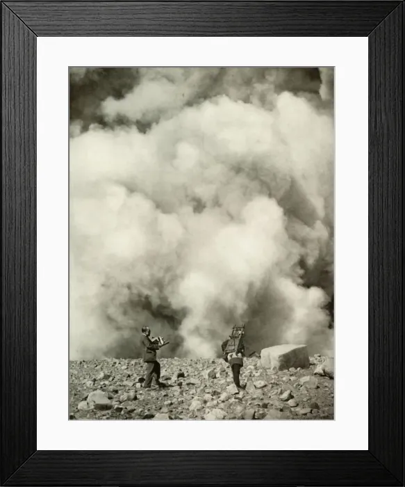 Framed Print : Smoke and Steam Rising from Asamas Crater after the Explosion, 1910. Creator: Herbert Ponting Framed Print : Smoke and Steam Rising from Asamas Crater after the Explosion, 1910. Creator: Herbert Ponting