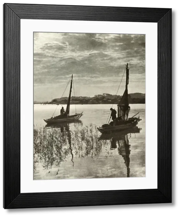 Framed Print : On Tokyo Bay, 1910. Creator: Herbert Ponting Framed Print : On Tokyo Bay, 1910. Creator: Herbert Ponting