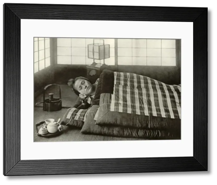 Framed Print : Bed-Time in Japan, 1910. Creator: Herbert Ponting Framed Print : Bed-Time in Japan, 1910. Creator: Herbert Ponting