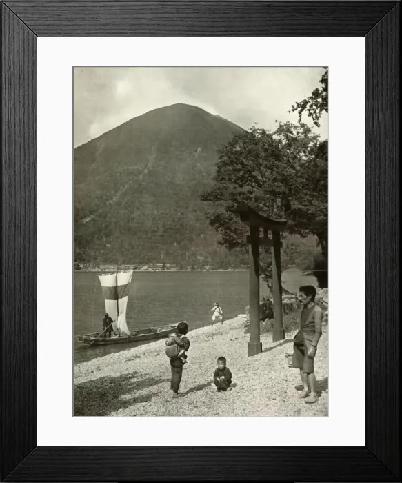 Framed Print : Nantai-Zan and Lake Chuzenji, 1910. Creator: Herbert Ponting Framed Print : Nantai-Zan and Lake Chuzenji, 1910. Creator: Herbert Ponting