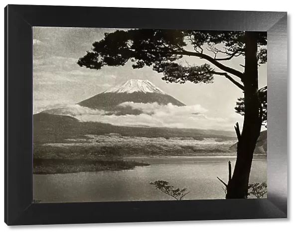 Fuji from Lake Motosu, 1910. Creator: Herbert Ponting
