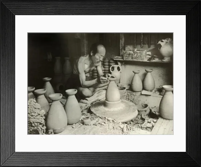 Framed Print : The Potter at his Wheel, 1910. Creator: Herbert Ponting Framed Print : The Potter at his Wheel, 1910. Creator: Herbert Ponting