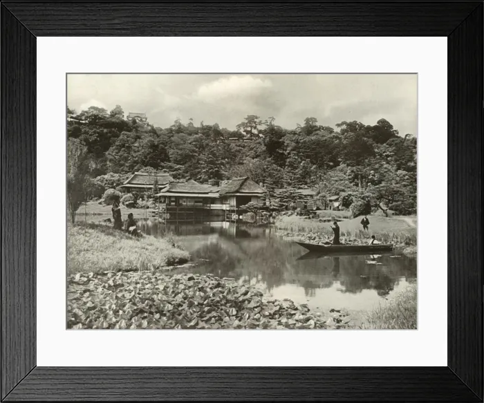 Framed Print : The Ha-Kei-Tei Inn and Garden at Hikone, 1910. Creator: Herbert Ponting Framed Print : The Ha-Kei-Tei Inn and Garden at Hikone, 1910. Creator: Herbert Ponting