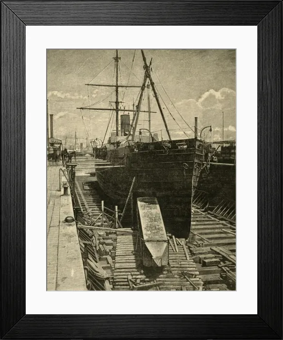Framed Print : Putting the Obelisk in the Hold of the Steamer, 1881. Creator: Unknown Framed Print : Putting the Obelisk in the Hold of the Steamer, 1881. Creator: Unknown