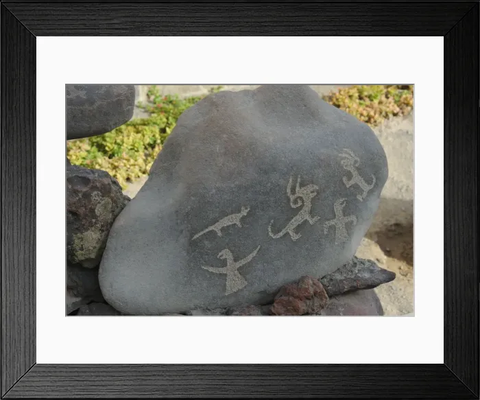 Framed Print : Stone Figures, Miculla Sacred Valley, Tacna, Peru, 2015. Creator: Luis Rosendo