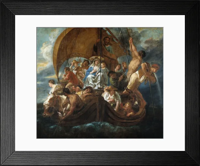 Framed Print : The Holy Family in a Boat, 1652. Creator: Jordaens, Jacob (1593-1678) Framed Print : The Holy Family in a Boat, 1652. Creator: Jordaens, Jacob (1593-1678)