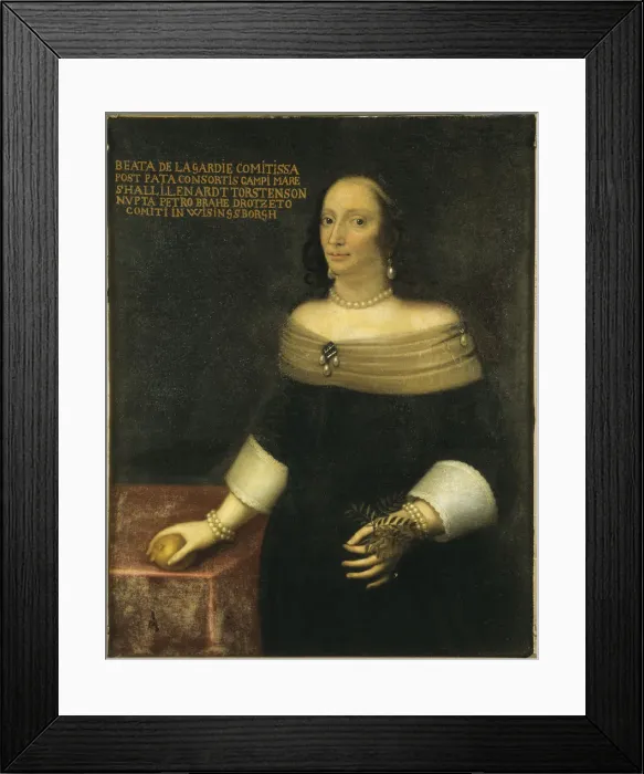Framed Print : Portrait of Beata De la Gardie (1612-1680), c. 1653. Creator: Anonymous Framed Print : Portrait of Beata De la Gardie (1612-1680), c. 1653. Creator: Anonymous
