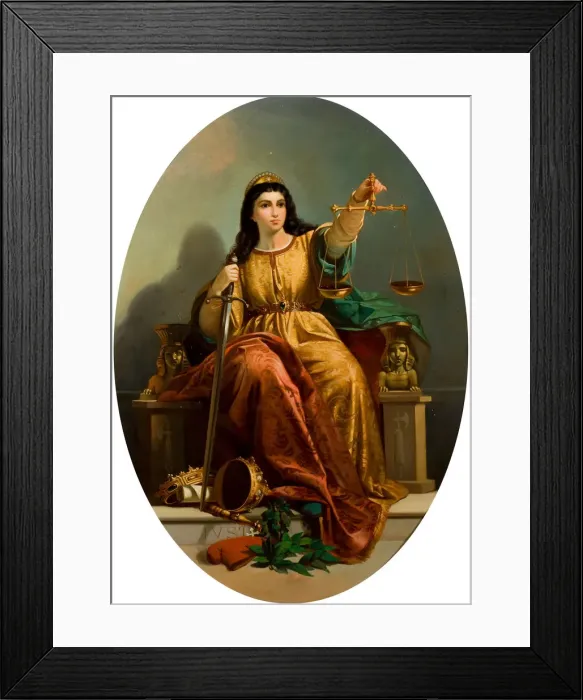 Framed Print : Allegory of Justice, c. 1870. Creator: Anonymous Framed Print : Allegory of Justice, c. 1870. Creator: Anonymous