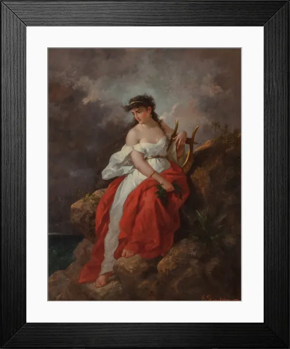 Framed Print : The Muse Terpsichore. Creator: Fanfani, Enrico (1810-1910) Framed Print : The Muse Terpsichore. Creator: Fanfani, Enrico (1810-1910)