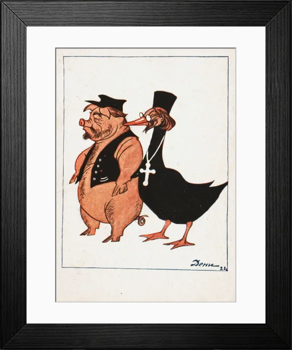 Framed Print : Kulak and Priest, 1922. Creator: Deni (Denisov), Viktor Nikolaevich (1893-1946) Framed Print : Kulak and Priest, 1922. Creator: Deni (Denisov), Viktor Nikolaevich (1893-1946)