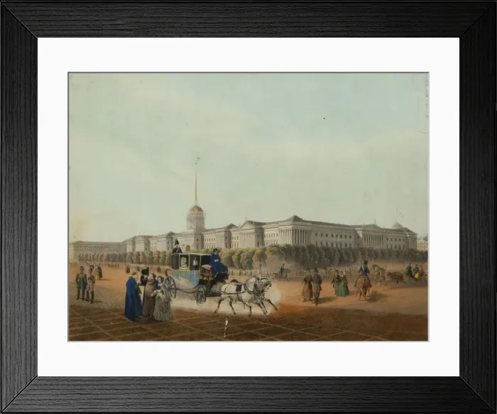 Framed Print : The Admiralty in Saint Petersburg, End 1840s. Creator: Arnout, Louis Jules (1814-1868)