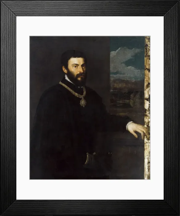 Framed Print : Portrait of Count Antonio Porcia, ca 1535-1540. Creator: Titian (1488-1576) Framed Print : Portrait of Count Antonio Porcia, ca 1535-1540. Creator: Titian (1488-1576)