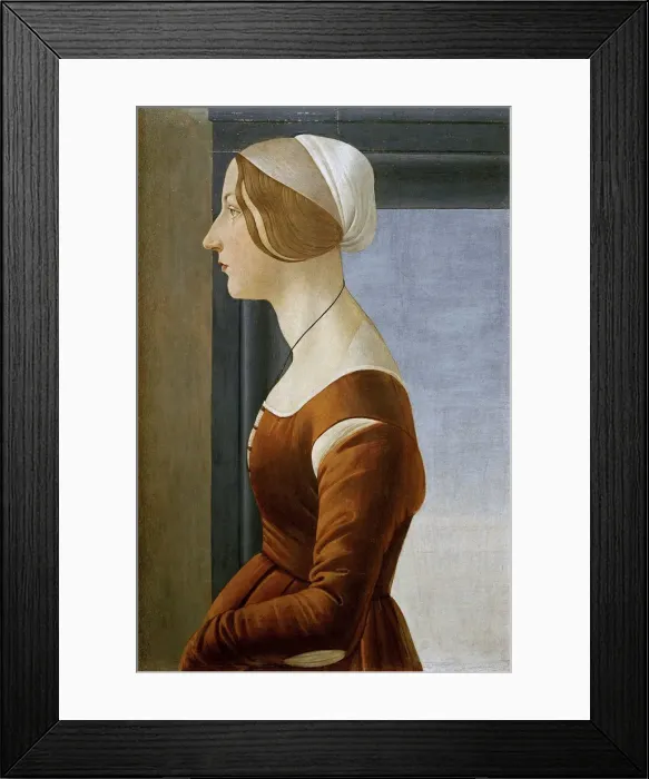 Framed Print : Portrait of a Young Woman, ca 1475. Creator: Botticelli, Sandro (1445-1510) Framed Print : Portrait of a Young Woman, ca 1475. Creator: Botticelli, Sandro (1445-1510)