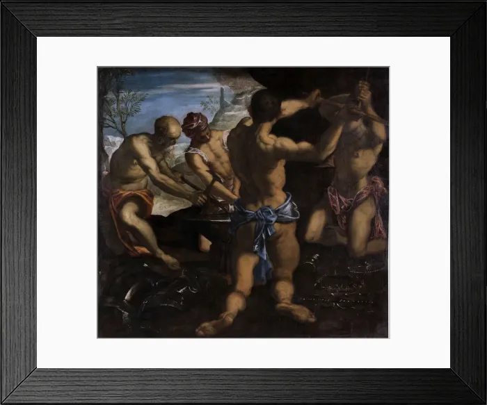 Framed Print : The Forge of Vulcan, 1576-1577. Creator: Tintoretto, Jacopo (1518-1594) Framed Print : The Forge of Vulcan, 1576-1577. Creator: Tintoretto, Jacopo (1518-1594)