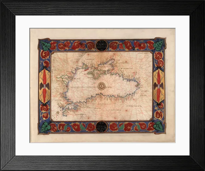 Framed Print : Map of the Black Sea, c. 1544. Creator: Agnese, Battista (c. 1500-1564) Framed Print : Map of the Black Sea, c. 1544. Creator: Agnese, Battista (c. 1500-1564)