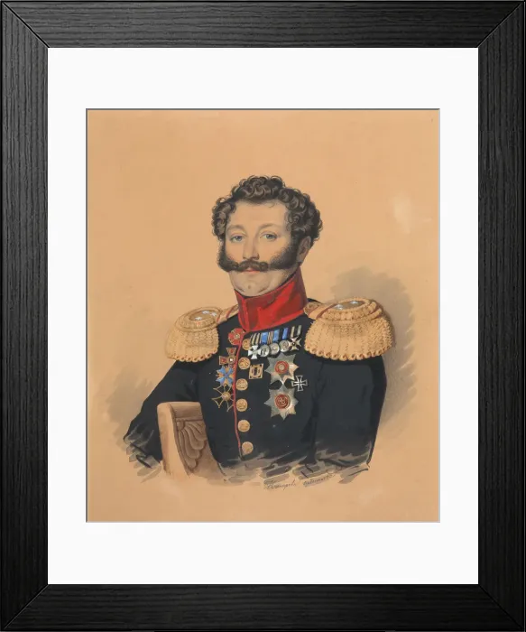 Framed Print : Portrait of Prince Stepan Alexandrovich Khilkov (1785-1854), after 1832. Creator: Hampeln Framed Print : Portrait of Prince Stepan Alexandrovich Khilkov (1785-1854), after 1832. Creator: Hampeln