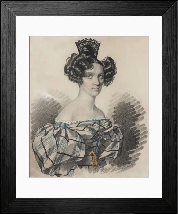 Framed Print : Portrait of Olga Nikolaevna Talyzina, nee Zubova (1803-1882), Early 1830s. Creator: Hampeln Framed Print : Portrait of Olga Nikolaevna Talyzina, nee Zubova (1803-1882), Early 1830s. Creator: Hampeln