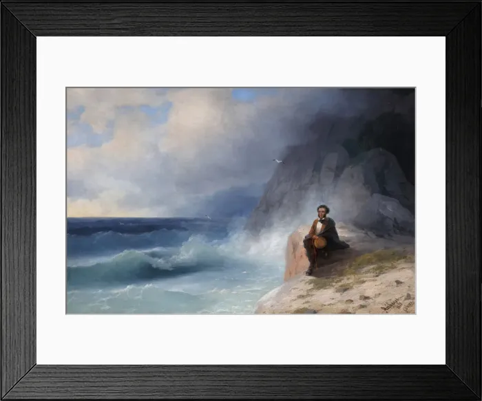 Framed Print : Alexander Pushkin on the Black Sea, 1868. Creator: Aivazovsky, Ivan Konstantinovich (1817-1900) Framed Print : Alexander Pushkin on the Black Sea, 1868. Creator: Aivazovsky, Ivan Konstantinovich (1817-1900)
