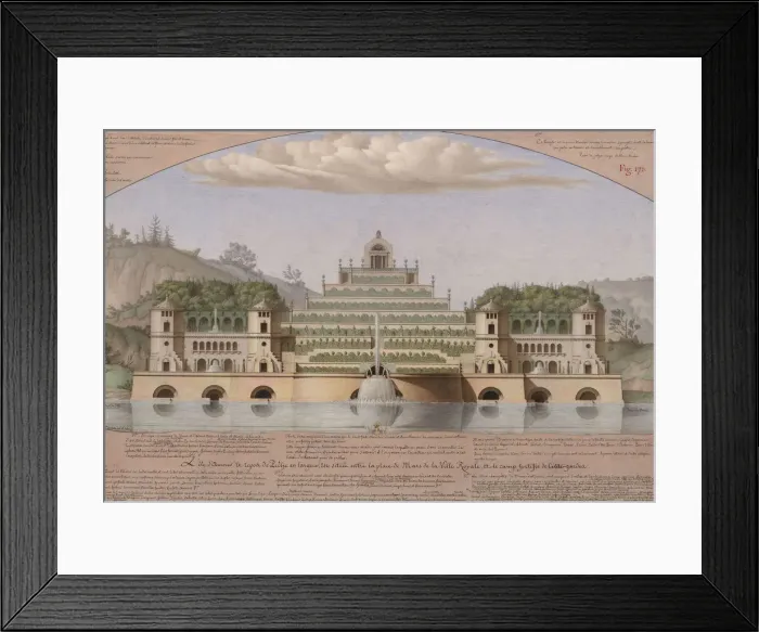 Framed Print : L Ile d amour et repos de peche. Creator: Lequeu, Jean-Jacques (1757-1826) Framed Print : L Ile d amour et repos de peche. Creator: Lequeu, Jean-Jacques (1757-1826)