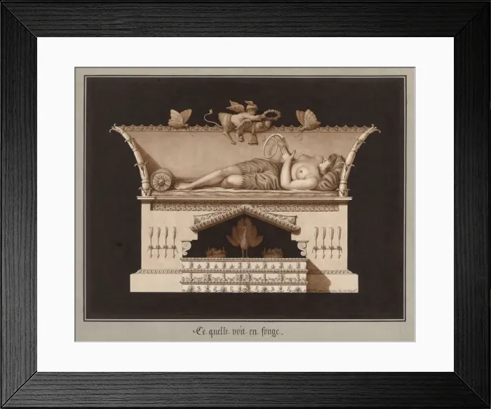 Framed Print : Ce quelle voit en songe, ca 1794. Creator: Lequeu, Jean-Jacques (1757-1826) Framed Print : Ce quelle voit en songe, ca 1794. Creator: Lequeu, Jean-Jacques (1757-1826)