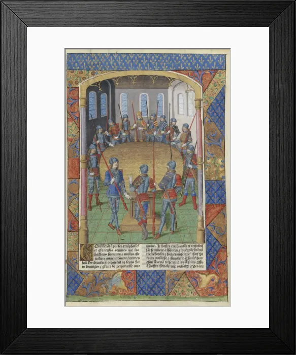 Framed Print : Lancelot du Lac. Le roi Arthur et les chevaliers de la Table ronde, 1494. Creator Framed Print : Lancelot du Lac. Le roi Arthur et les chevaliers de la Table ronde, 1494. Creator
