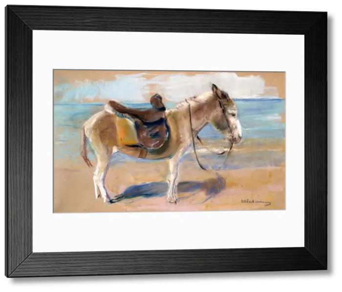 Framed Print : Donkey on the beach of Noordwijk, 1908. Creator: Liebermann, Max (1847-1935) Framed Print : Donkey on the beach of Noordwijk, 1908. Creator: Liebermann, Max (1847-1935)